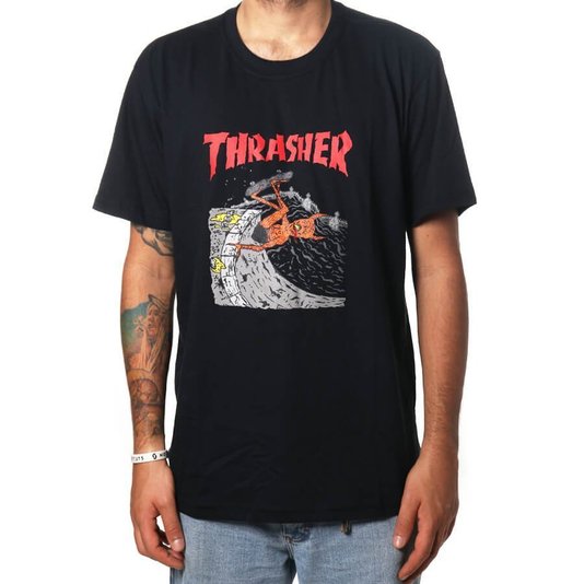 Camiseta Thrasher Magazine Neckface Invert Preto