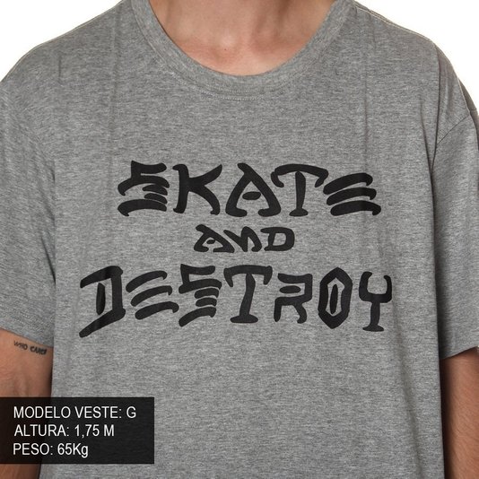 Camiseta Thrasher Magazine Skate And Destroy Mescla