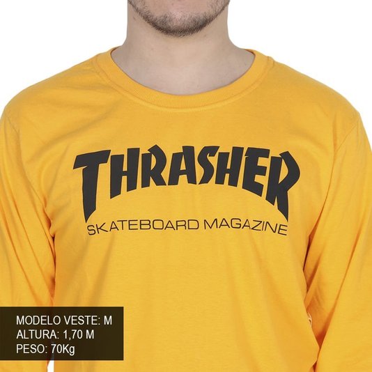 Camiseta Thrasher Magazine Skate Mag Logo M/L Amarelo