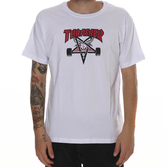 Camiseta Thrasher Magazine Skategoat Two Tone Branco