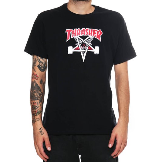 Camiseta Thrasher Magazine Skategoat Two Tone Preto
