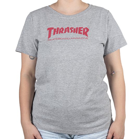 Camiseta Thrasher Skate Mag Feminino  Cinza
