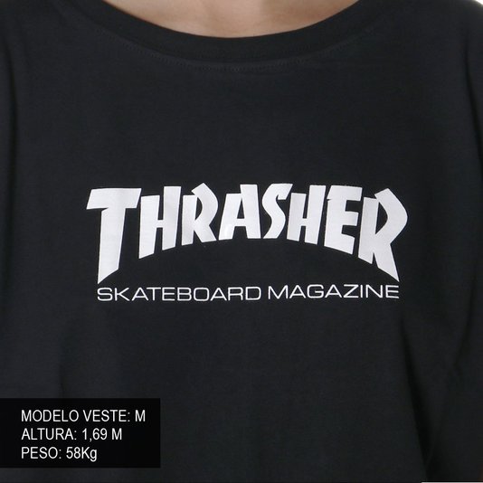 Camiseta Thrasher Skateboard Magazine Feminina Preto