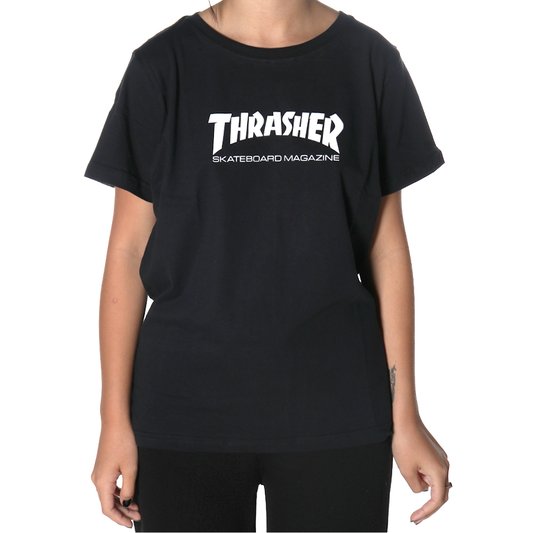 Camiseta Thrasher Skateboard Magazine Feminina Preto