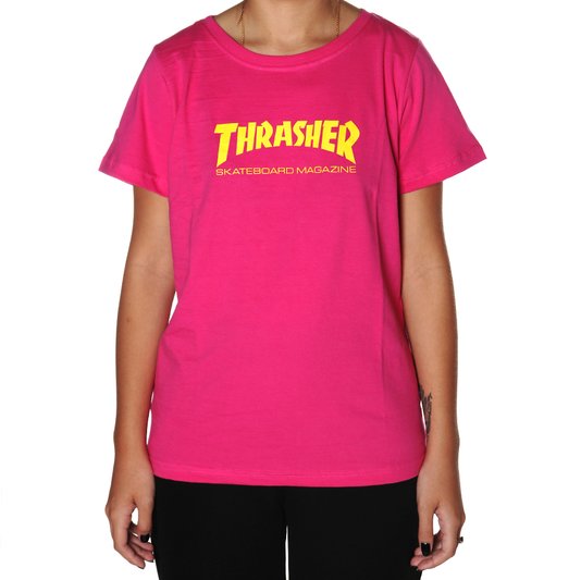 Camiseta Thrasher Skateboard Magazine Feminina Rosa