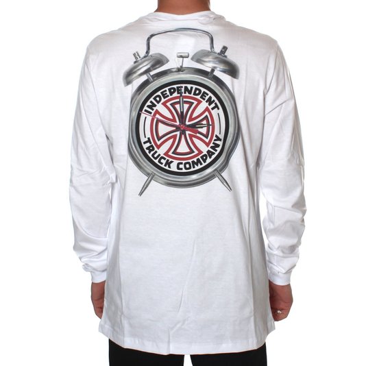 Camiseta Thrasher x Independent Manga Longa BTG Branco