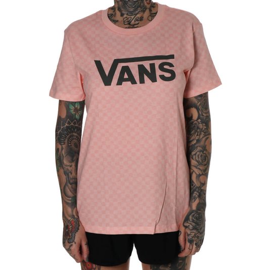 Camiseta Vans Core Skate Checkerboard Rosa