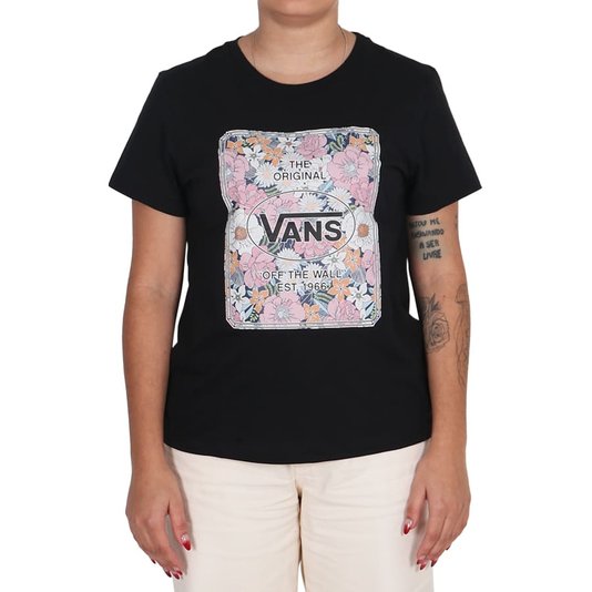 Camiseta Vans Floral Jewel Box Feminina Preto