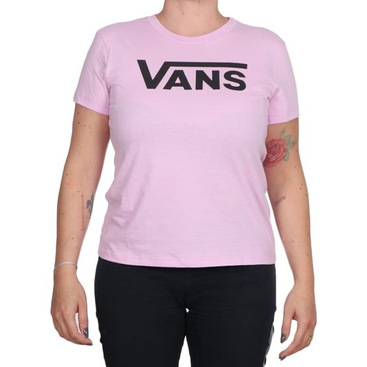 Camiseta Vans Flying V Crew Feminina Lilas