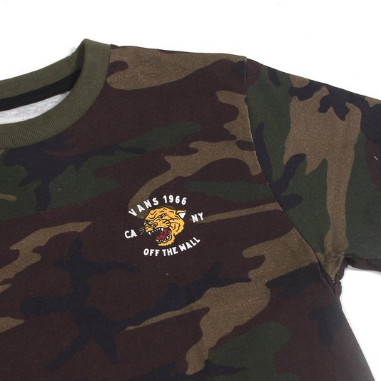Camiseta Vans Juvenil Tiger Camo Camuflado