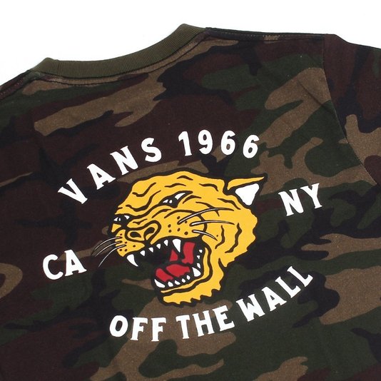Camiseta Vans Juvenil Tiger Camo Camuflado
