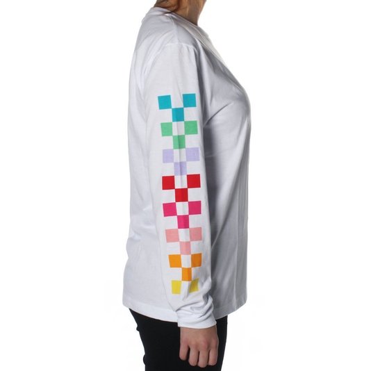 Camiseta Vans Manga Longa Boyfriend Radiete Branco
