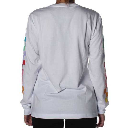 Camiseta Vans Manga Longa Boyfriend Radiete Branco