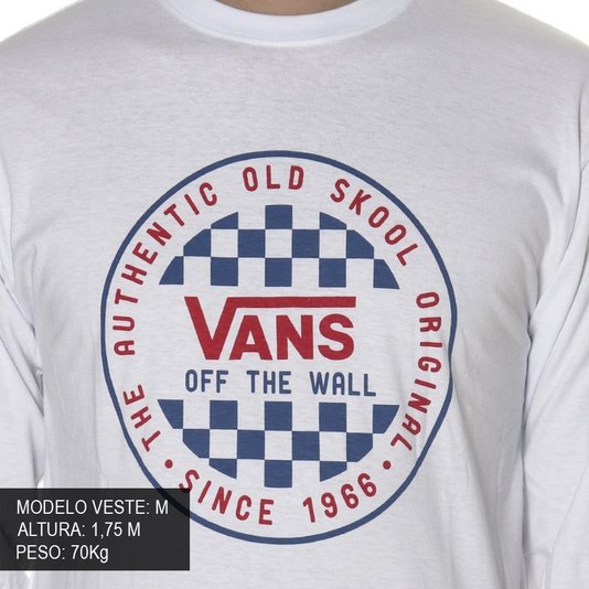 Camiseta Vans Og Checker Manga Longa Branco