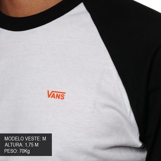 Camiseta Vans Ricardo Dexter Raglan 3/4 Branco/Preto