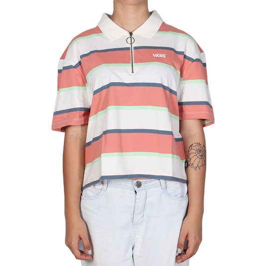 Camiseta Vans Stripe Polo Skate X Brighton Zeuner Listrada/Off White