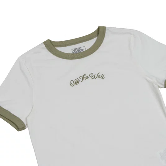Camiseta Vans Thats All Ri Feminina Creme/Verde