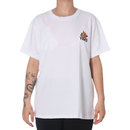 Camiseta Vans Trap Rose Branco
