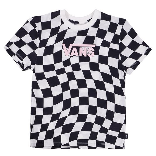 Camiseta Vans Warped 66 Juvenil Checkerboard Preto