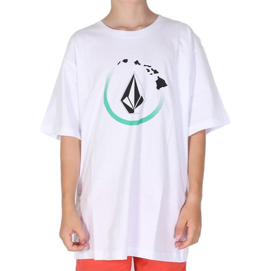 Camiseta Volcom Halostone Juvenil Branco