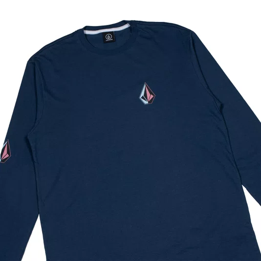 Camiseta Volcom Iconic M/L Azul Marinho