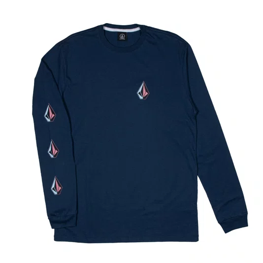 Camiseta Volcom Iconic M/L Azul Marinho