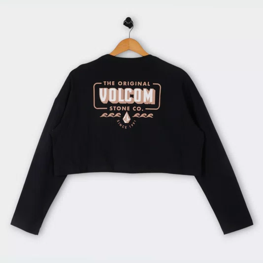 Camiseta Volcom M/L Lock It Up Feminina Preto