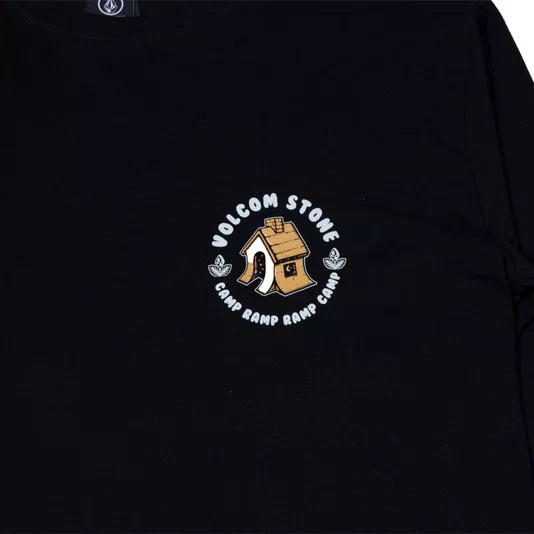 Camiseta Volcom Ml V Ent Camp Ramp Preto
