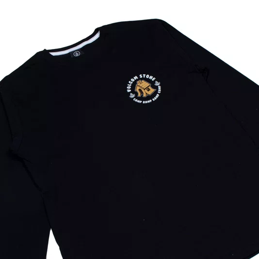 Camiseta Volcom Ml V Ent Camp Ramp Preto