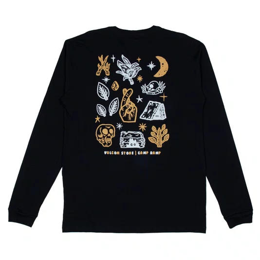 Camiseta Volcom Ml V Ent Camp Ramp Preto