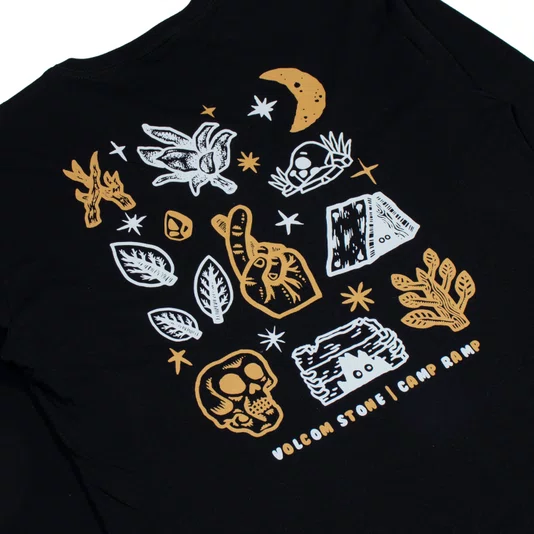 Camiseta Volcom Ml V Ent Camp Ramp Preto