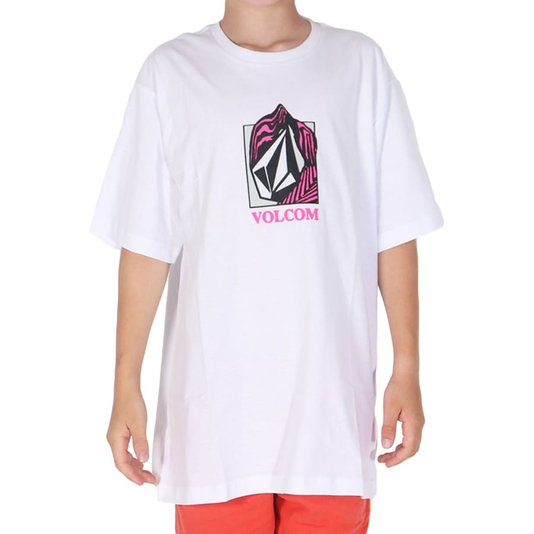 Camiseta Volcom Shroud Juvenil Branco