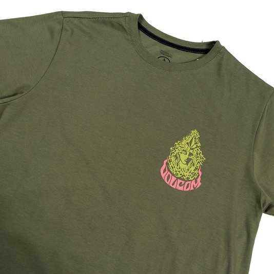 Camiseta Volcom Slim Nancy Verde Militar