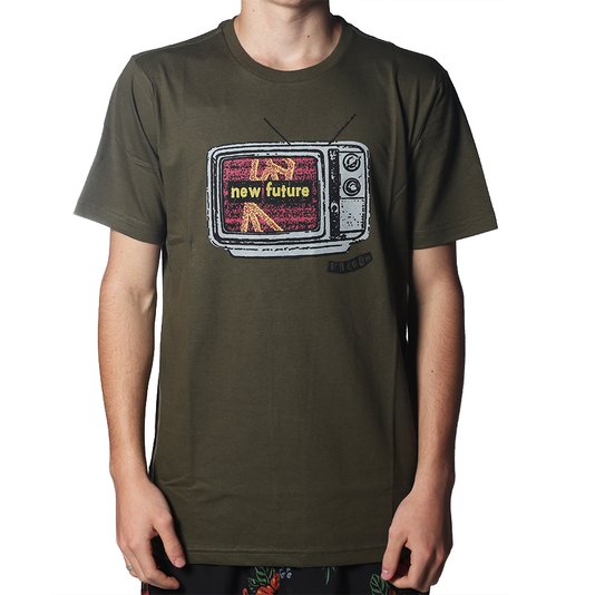 Camiseta Volcom Slim Thinker Verde Militar