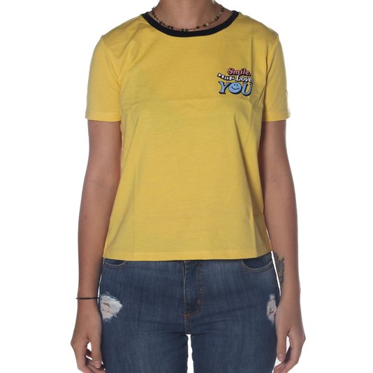 Camiseta Volcom Stoked On Stone Feminina Amarelo