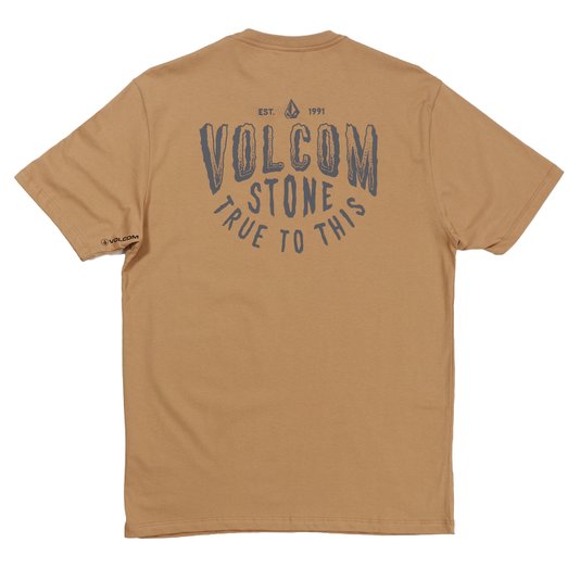 Camiseta Volcom Stone True To This Marrom Claro