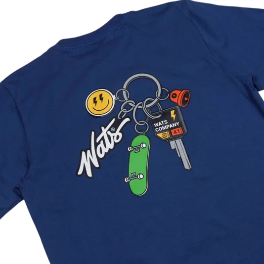 Camiseta Wats Chaveiro Azul Jeans