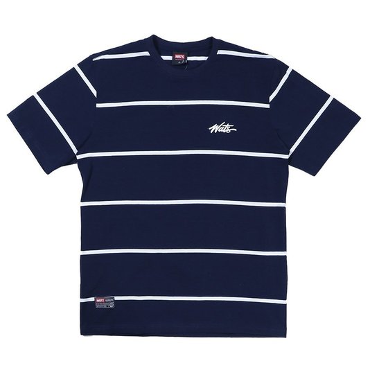 Camiseta Wats Listra Tag Listrado Azul