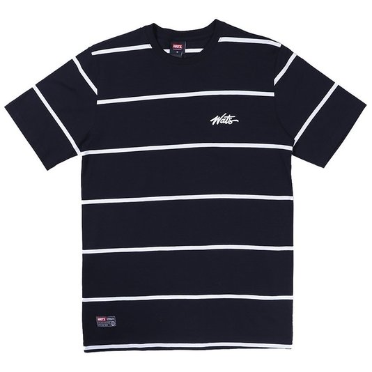 Camiseta Wats Listra Tag Listrado Preto