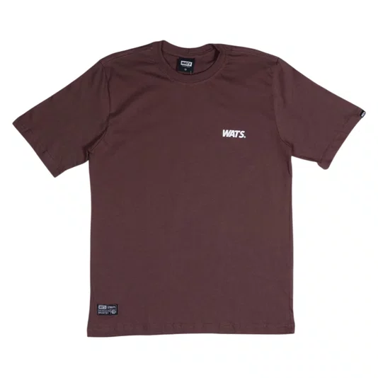 Camiseta Wats Logo Boton Marrom