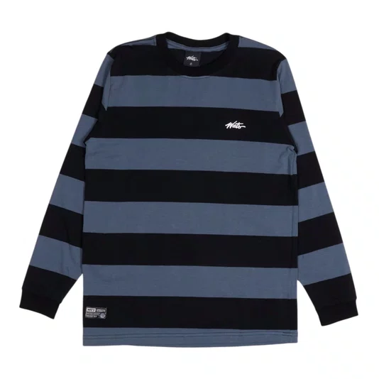Camiseta Wats M/L Listra Tag Preto/Cinza