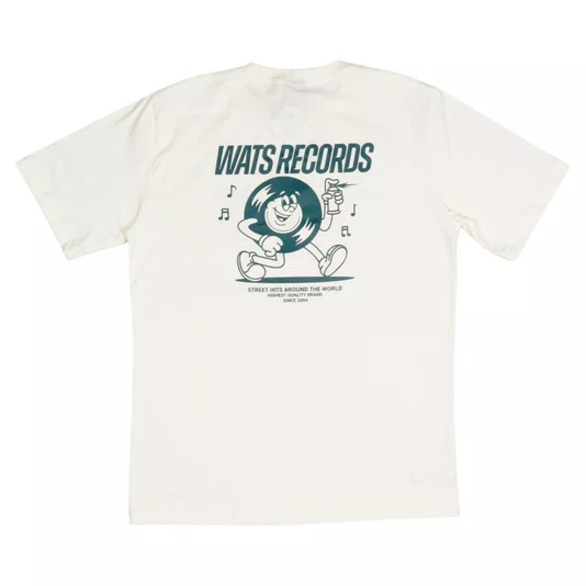 Camiseta Wats Records Off White