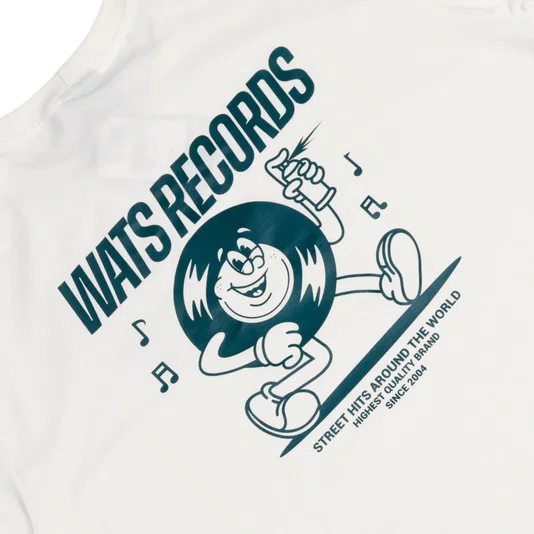Camiseta Wats Records Off White