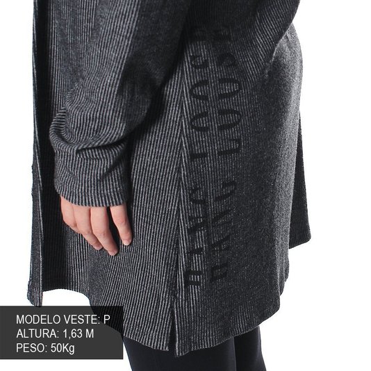 Cardigan Hang Loose Blanch Cinza Escuro