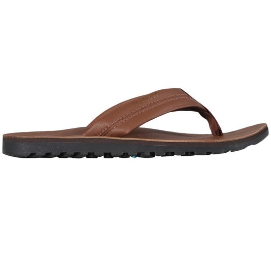 Chinelo Hurley Deck Couro Marrom Claro