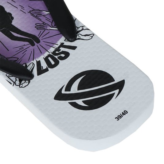 Chinelo Lost Abduzido Branco/Preto