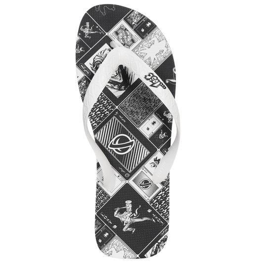 Chinelo Lost Cards Branco/Preto