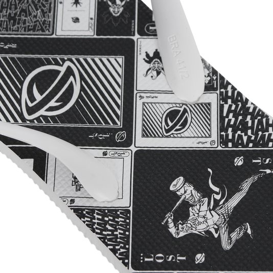Chinelo Lost Cards Branco/Preto