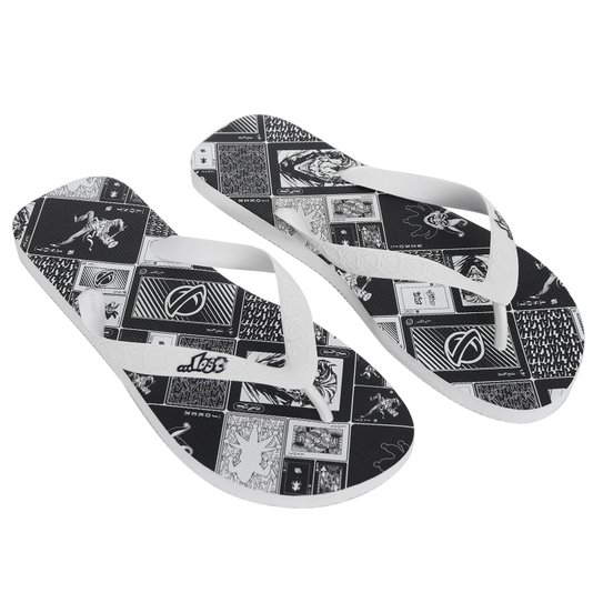 Chinelo Lost Cards Branco/Preto