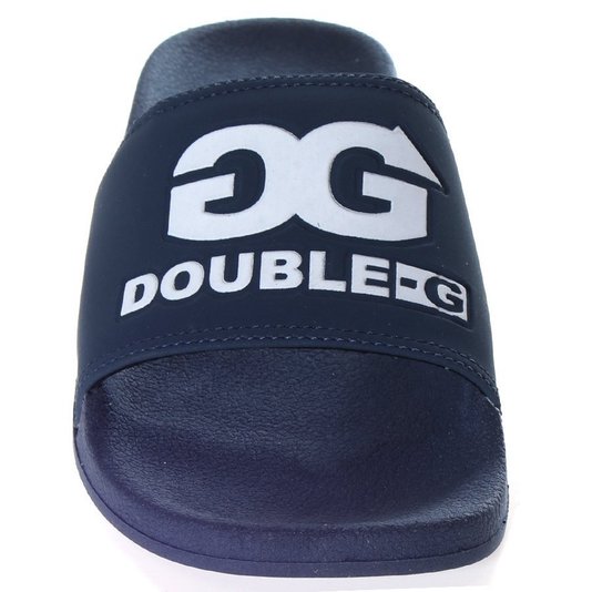 Chinelo Qix Double-G Script Azul Marinho